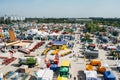 KROPIVNITSKIY; UKRAINE Ã¢â¬â 22 September; 2017: Panoramic view agricultural exhibition Agroexpo-2017. Exhibitors, Visitors